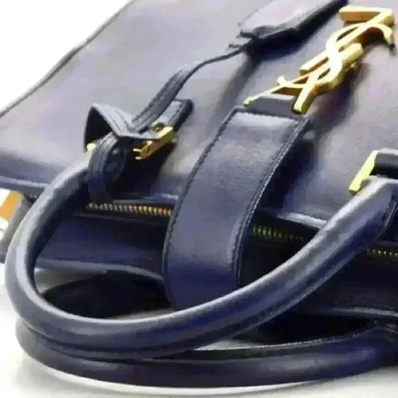 SAINT LAURENT Calfskin Monogram Cabas Top Handle Bag w/ Crossbody Strap